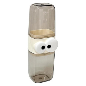 SPRADE Polycarbonate (PC) Portable Tooth Brush Case Cover Travel Wash Cup Teeth Cleaning Accessories Storage Holder Electric Toothbrushhigh Beauty Three-In-One Travel Gargle Cup (1 Brown)