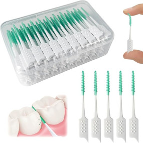 Street27 160 Pcs Interdental Manual Adult Brush Ultra Tight Bristles Tooth Flossing Head Oral Dental Hygiene Brush Tooth Pick Flosser Toothpick Sticks