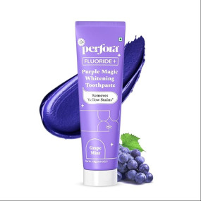 Perfora Purple Whitening Toothpaste-125g | Purple Toothpaste For Teeth Whitening | Teeth Stain Remover | Enamel Safe & Effective Teeth Whitener Oral care | Grape Mint