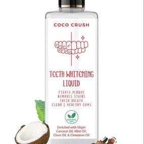 COCO CRUSH Teeth Whitening Liquid Serum | Colour Corrector for Teeth | Tooth Stain Removal | Enamel Safe & Effective Teeth Whitener | 100% Pure & Natural (100ml)