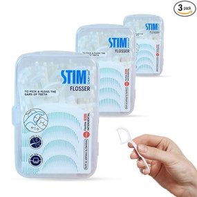 STIM Flosser | Removes Plaque and Food Between the teeth | Toothpick on the back side | Now with Improved