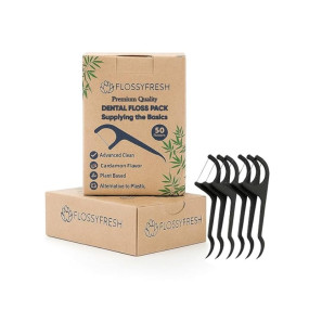 Sea7 Holdings FlossyFresh Biodegradable Dental Floss Picks | Plant-Based Oral Care | Eco-Friendly Tooth Flossers for Adults & Kids | Mint Flavour | Dentist Recommended