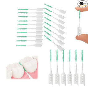 FEORA Brace Interdental Brush Soft Dental Floss Picks Teeth Cleaning tool Interdental Brushes Dental Toothpick Brushes, Ideal for Braces Brush & Implants, Oral Care of Adults and Children - 40 pieces