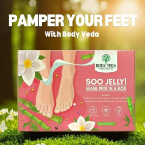 BODYVEDA NATURE SCIENCE Soo Jelly Crystal Manicure-Pedicure Kit | 7-Step | Remove Dirt, Impurities & Dead Skin Cells | Softens And Nourishes Hand And Feet