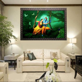 PARI ARTS Beautiful Wall Painting Special Effects Sparkle Lamination || Framed Wall Paintings || Home Decor || Hotels Synthetic Solid Wooden Frame Size 56cm x 70cm d4