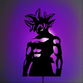 DarkIndia Dragon Ball GOKU LED Wooden Backlit Wall Art | Anime-Inspired Decor for Fans – 18 x 12 Inch