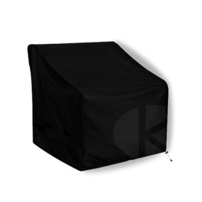 KHOOBREZ Premium 1 Seater Sofa Chair Cover I Waterproof Dustproof Windproof Furniture Protector I Durable Silver Coated Material for Indoor Outdoor Garden Patio Use 35"x38"x31" (Black)