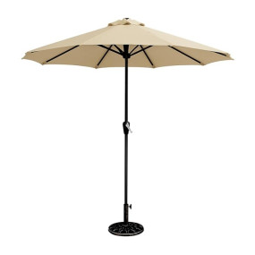 7 star DECOR 9ft Centre Pole Garden Umbrella with 14kg Base – Waterproof UV-Proof Outdoor Umbrella for Balcony, Terrace, Lawn (Khaki, Large)
