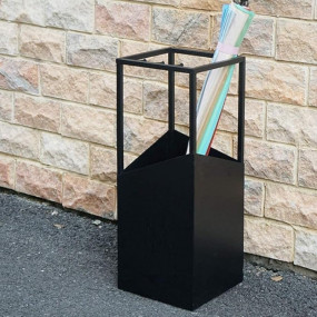 Indian Decor 568120 Square Metal Umbrella Stand Rack, Umbrella Holder with Hooks and Drip Tray, Rustproof and Waterproof, for Home Entryway Office - Black