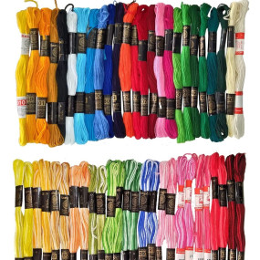 Homeistic Applience Ultimate Embroidery Thread Set: Stranded Cotton Threads Skein For Hand Embroidery&Craft.Create Masterpieces With Vibrant Colors(Multicolor With Double Shaded, Pack Of 50) - 400 Gm