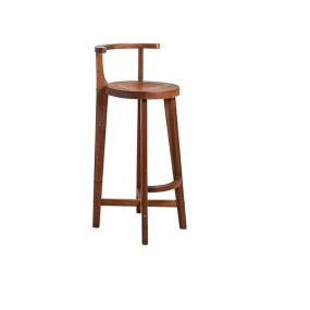 Indigo interiors Sheeesham Wood Bar Chairs/Bar Stool/Kitchen Chair With Rounded Back Rest With Arm Rest In Natural Brown Finish 29 Inches Seating Height, Teal