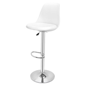 DPI® Modern Height Adjustable and 360 Degree Revolving Bar Stool | Kitchen Chair Suitable for Kitchen Cafeteria Dining Office Shops | (1, White)
