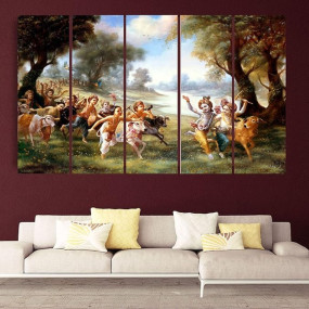 CN RETAILS Multiple Frames, Beautiful Wall art Radha krishna Painting for home decor Living Room, Bedroom, Office, Hotels, Wooden Framed Digital Painting (50inch x 30inch) mf318 (Design-1)