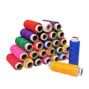 RIANZ Pack of 25 Pcs Sewing Thread Spun Polyester Yarn 300 Meters Each for Hand or Sewing Machines (25 Mix Colors) Multicolor