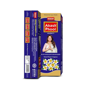 Moksh Swarna Akash Phool Agarbatti (110g) Zipper | Natural Fragrance | Long-Lasting Aroma | Freshens Environment | Perfect for Puja, Meditation & Relaxation | Pack of 1