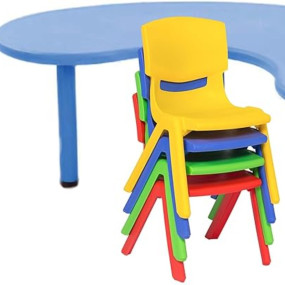eHomeKart Playgro Table - Psf-111N - Front Round Moon Table for Kids - Perfect for Home and School - (54 X 30 X 20 Inches) - Colour May Vary, Plastic