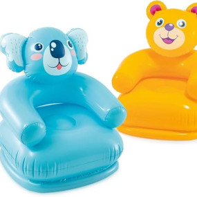 Storio Happy Animal Inflatable Chair for Kids | Cute PVC Sofa for Toddlers | Foldable & Portable Air Chair for Boys & Girls | Comfortable Plastic Balloon Chair | Multicolor Animal Design
