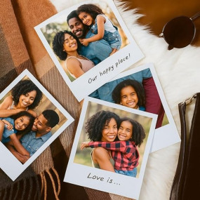 Brandian 10 Customised Mini Photo Print Personalized Gifts with Your Photos Add Emojis & Text Gift Multicolour 4 X 3 Inches, White, (Pack of 10)