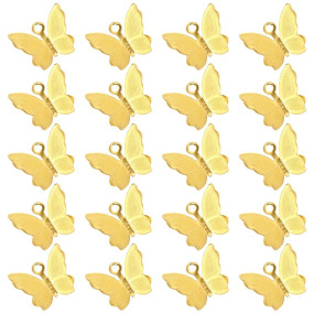 HEALLILY 50pcs Butterfly Charms Alloy Butterfly Pendant Bracelet Pendant Charms for Jewelry Necklace Bracelet Earring Crafting Accessory Golden