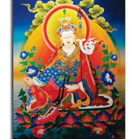 PIXELARTZ Lord Padmasambhava - Tibetan Buddhist Art Canvas Paintings Without Frame, Multicolor, Small