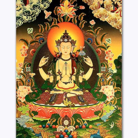 Tamatina Thangka Canvas Painting|Goddess Tara|Buddhism Art|Size-13X9 Inches.h515