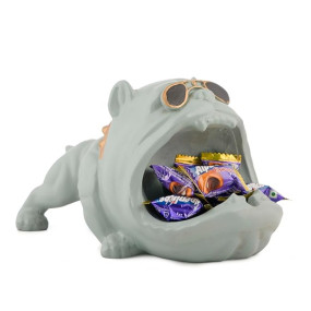 JAGDMBA Fashion Gallary Bully Dog Ashtray Ceramic Desktop, Ash Holder, Tabletop Beautiful Decoration Craft, for Outdoor Indoor Home Decor Ashtray