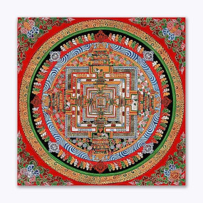 Tamatina Thangka Canvas Painting | Goddess Tara | Buddhism Art | Traditional Art Painting for Home décor|Size - 13X13 Inches.h400