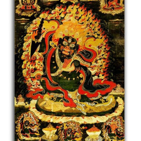 Tamatina Thangka Canvas Painting | Vajrabhairava | Buddhism Art| Traditional Art painting for Home décor|Size - 24X16 Inches.h324