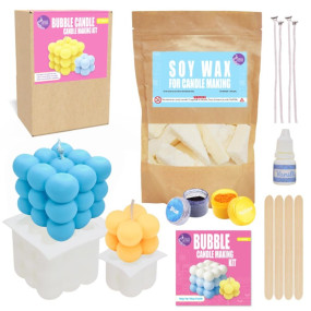 Asian Hobby Crafts DIY Scented Bubble Candle Making Kit for Beginners – Art and Craft Kit for Kids and Adults with Soy Wax, Wicks, Fragrance, Pigment Colors, Tools for Home Decor and Gifting
