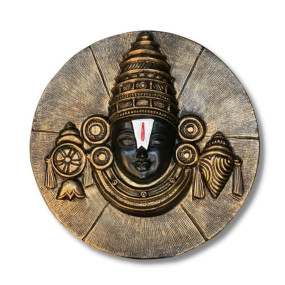 ARTOCITI Tirupati Balaji 3D Relief Mural Wall Hanging 18x18 inch | Venkateswara Wall Sculpture for Home Decor, Living Room, Hotel, Office | Spiritual Antique Wall Art for House Warming Gift (Bronze)