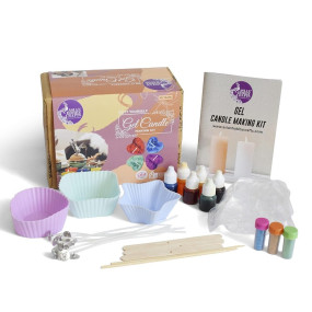 Asian Hobby Crafts DIY Candle Making Kit with Transparent Gel Wax, Pigment Colors, Wicks, and Silicone Molds (Kit N) - Perfect for Custom Candles and Craft Projects
