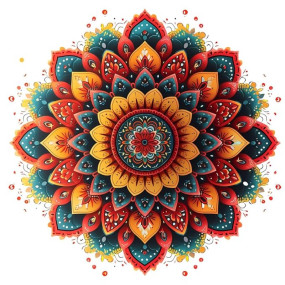 GovardhanSons - Mandala Floral Wall Sticker | Living Room Decor Sticker | Self-Adhesive Mural | Festive Decoration |Vinyl Self-Adhesive Mural, Peel & Stick Decorative Decal - EAMMD-23