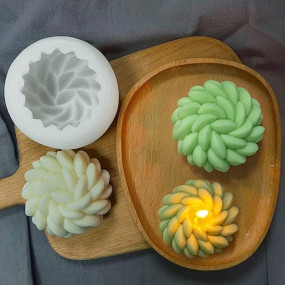 RKPM HOMES Santa Ana Flower Shape Candle Molds I Round 3D Fondant Silicone Wax Mould I for Handmade Ornament Candles Aromatherapy Plaster, Soap, Clay, Resin Casting, Art Craft Making Tools – 1 Pcs