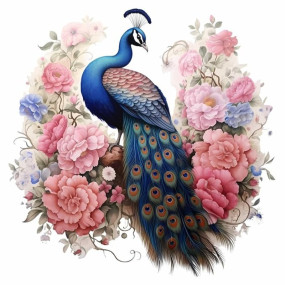 GovardhanSons - Peacock Wall Stickers - PVC Vinyl Decal Mural Modern Peacock Wall Stickers - Beautiful - Peacock - King of Birds - Nature - Creative - Vibrant Peacock Wall Art - Sticker_EAMAPC-19