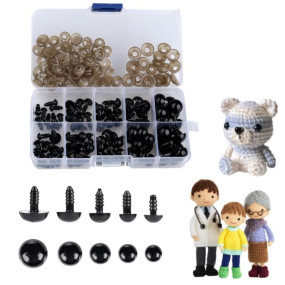 100PCS Safety Eyes for Crochet, Stuffed Crochet Eyes, Googly Eyes for Craft,Craft Doll Eyes for Teddy Bear, Crochet Toy, Stuffed Doll and Plush Animal (Various Sizes, 6-12 mm)