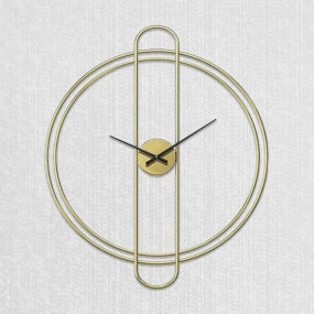 Click to see full view        nestroots Large Metallic Analog Wall Clock for Living Room & Bedroom | 24-Inch Decorative Wall Clock for Hall, Office & Home Décor | Golden Frosted Modern Design