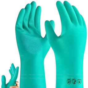 F8WARES 13 Inch Long Nitrile Rubber Gloves For Chemical Use - Hand Gloves For Bathroom Cleaning - Hand Gloves For Washing Utensils - Washing Gloves For Kitchen Tools & Cleaning Supplies,2 Piece