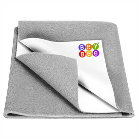 BeyBee Waterproof Quick Dry Sheet for Baby| Bed Pad Anti-Piling Fleece Extra Absorbent Washable Matress Protector| Baby Bed Protector Sheet for Toddler Children, Large Size, 140x100cm, Grey