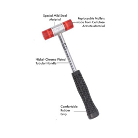 RAYIRTH PYE P-152 Plastic and rubber 40mm Soft Faced Plastic Hammer Heavy Duty Mallet for Woodworking, Metal, Jewelry & DIY Projects (Multicolour, Pack of 1)