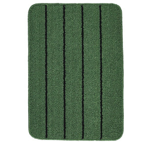 Saral Home Striped Soft PP Yarn Doormat Anti Skid Backing (Green, 45X60 CM)