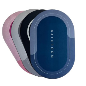 VERVENIX Pack of 2 Quick-Dry Anti-Slip Bathroom Mat | Non-Slip Rectangular Doormat | Bathroom Print Water-Absorbing Rubber Mat for Bathroom, Kitchen, Office, Living Room – Random Color