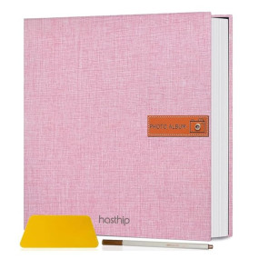 HASTHIP® DIY Photo Album for Photos Collection, Scrap Books for Memories with 40 Pages, Scrapbook Photo Album for 4x6 5x7 8x10 Pictures, Fashion Linen Hard Cover for Women Mom Family Baby Travel