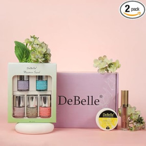 DeBelle Compact Beauty Gift Set – Lipstick, Nail Polish & Remover Wipes | Perfect Mini Gift Kit for Women