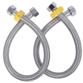 JAGGER JBA239 SS-304 Wired Grade Connection Pipe For Geyser/Wash Basin/Toilet Cystren, (Combo Set Of -2) (24 INCH)