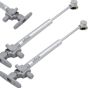 Heavy Duty Steel Soft Close Gas Spring (Weight Capacity 10 Kg). (6, Silver)