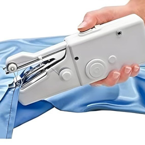 StonSell Handheld Mini Portable Hand Sewing Machine Stapler Style Silai Machine Electric Handy Stitch Mini Machine Home Tailoring Hand Sewing Machine Emergency Stitching (White)
