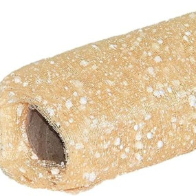 Lushure Korean Style Flower Wrapping Mesh Snow Dot Yarn Floral Bouquet Wrapping Paper Gift Packaging Supplies for Fresh Flowers, DIY Crafts (10.5 Meter, Champagne)