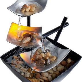 The Artment Your Artistic Apartment Modern Art Zen Tabletop Water Fountain – 20 cm Decorative Indoor Showpiece for Living Room, Bedroom, Office & Home Decor