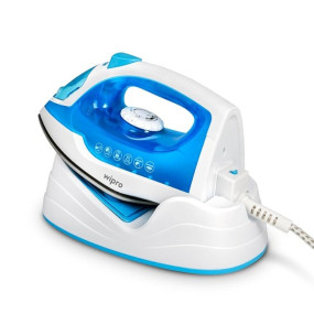 wipro Elato Gs206 2In1 Cord Plus Cordless Steam Iron|Dry&Steam Iron|1250 Watts|Scratch Resistant Ceramic Soleplate|Vertical&Horizontal Steaming|Anti Calc|Anti Drip|Autoclean Tech|2 Years Warranty