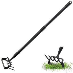 Fieldstar Heavy Garden Cultivator Hoe- Garden Tools, Heavy Duty Garden Agricultural Cultivators – Ideal for Aerating Soil and Weeding Flower Beds-with Adjustable 4 feet Handle